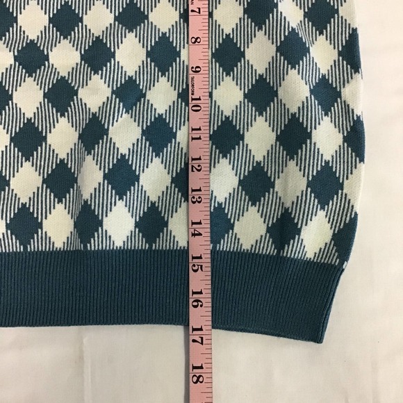 Unique Vintage Blue and White Argyle Mini Skirt - Picture 8 of 10